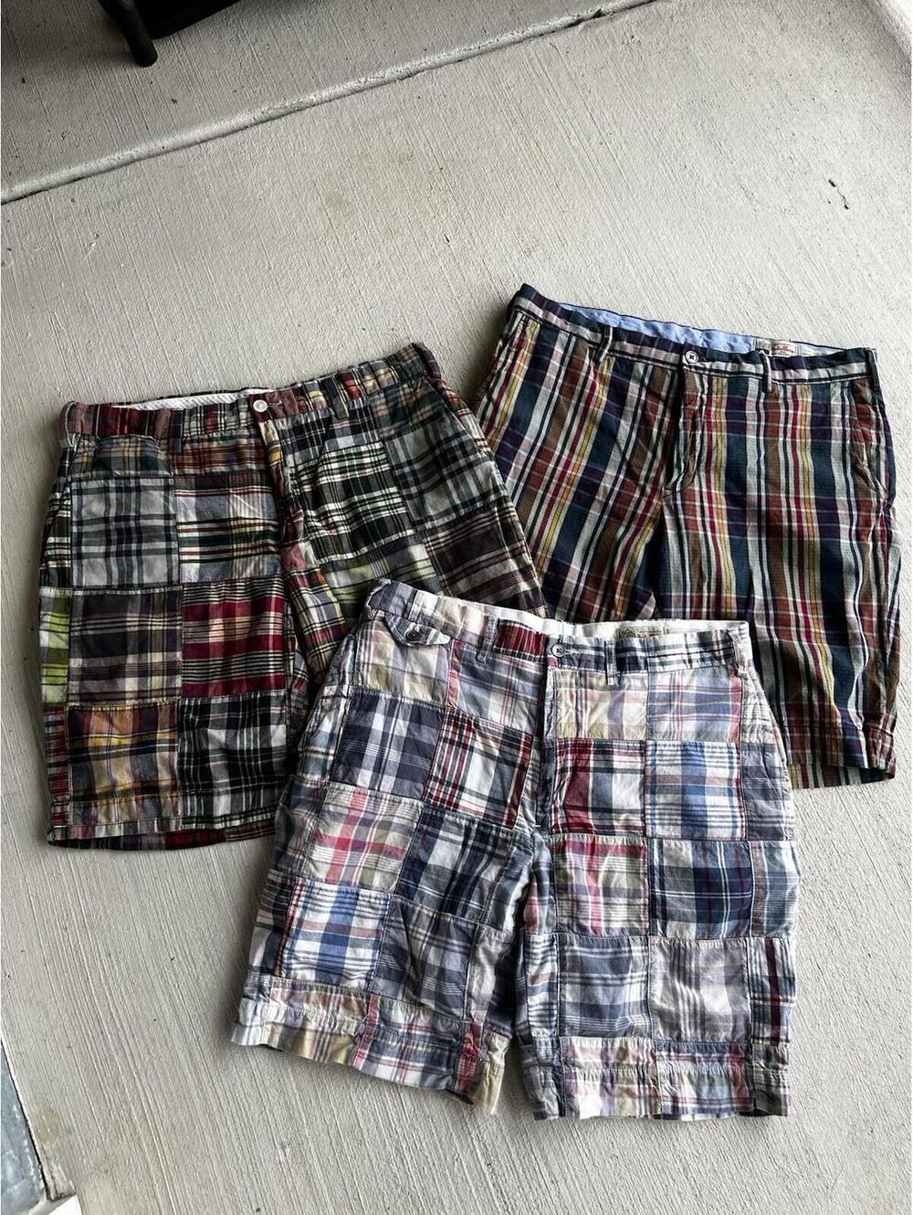 Lot Polo Ralph Lauren India Madras Patchwork Shorts Plaid